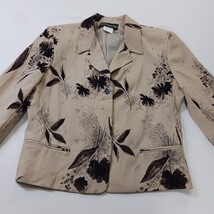 Studio 205 Women's Beige/Brown Front Button Floral Blazer Jacket Size 12 image 14