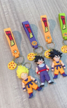 set of 3 Dragon Ball Z Keychain Son Goku Gift Men Women Figure Fashion bagchain - $18.84