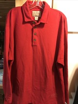 Abercrombie &amp; Fitch The Big Shirt VTG Men’s M Red Long Sleeve 1/4 Button Shirt - £22.96 GBP