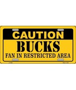 Caution Bucks Fan Metal Novelty License Plate - $26.11 CAD