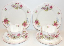 LOVELY SET OF VINTAGE SHELLEY ENGLAND STOCKS DAINTY CUPS &amp; SAUCERS &amp; 7&quot; ... - £163.05 GBP