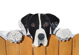 Harlequin Great Dane Custom Dog Fence Peeker Yard Art Garden Dog Park Kennel Dec - £98.32 GBP