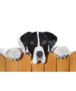 Harlequin Great Dane Custom Dog Fence Peeker Yard Art Garden Dog Park Ke... - £99.79 GBP