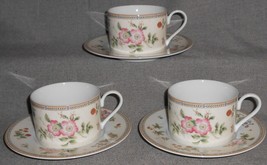 Set (3) Wedgwood Fine China Fleur Pattern Cups And Saucers - £15.81 GBP