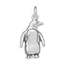 Solid 925 Sterling Silver 20mmx11mm 3D Penguin Pendant Bracelet Charm Gift - £49.32 GBP