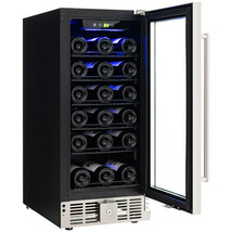 15 Inch 30-Bottle Wine Cooler with Temperature Memory - Color: Black - $11,853.07 MXN