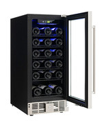 15 Inch 30-Bottle Wine Cooler with Temperature Memory - Color: Black - €544,60 EUR