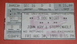 Three Dog Night Steppenwolf Concert Ticket Stub Vintage 1991 Universal Amph. - £24.03 GBP
