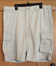 NEW Perry Ellis Men&#39;s Cargo Shorts Size 40 Canvas Relaxed Fit Beige Lightweight - £13.79 GBP