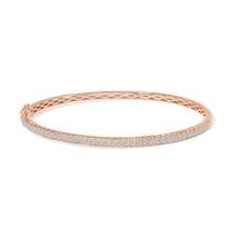 Radiant 14k Gold Half Eternity Diamond Bangle Bracelet with 1.00 Cttw - $5,193.00