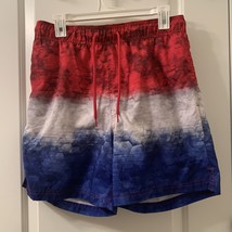 George Patriotic Red White Blue Swim Trunks Shorts with Liner Men&#39;s M 32-34 - $29.70