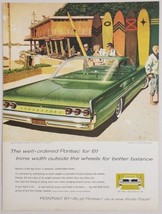 1961 Print Ad The &#39;61 Pontiac Bonneville Sports Coupe Ocean,Surf Boards - £15.57 GBP