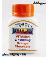 60 Tablets X 3 bottles 21st Century Vitamin C Orange Chewable 1000mg  - $27.92