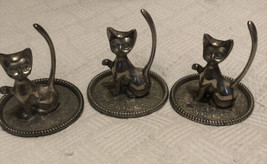 Ring Holder Silver Tone Cat’s Vintage 1970’S 3 Available - £11.03 GBP