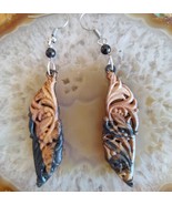 Pecan wood earrings - $28.00