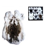 2 NATURAL SPOTTED GENUINE RABBIT SKIN new solf  hide fur pelt craft skin... - £9.71 GBP