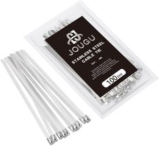 Metal Zip Ties 11.8 inch 100pcs 304 Stainless Steel Locking Cable 250LB ... - $13.86