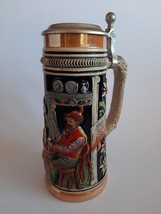 Vintage German large 1 liter mug with lid - H-25 cm. W-1230 gr. # 0187 - £26.30 GBP