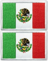 Anley Tactical Mexico Flag Embroidered Patches (2 Pack) - 2"x 3" Mexican Flag - £5.52 GBP