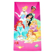 Princess Ariel Belle Cinderella Jasmine Rapunzel Tiana Beach Bath Pool Towel - £9.89 GBP