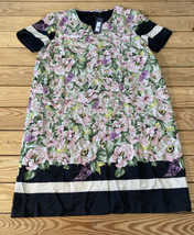 Downeast NWT $42.99 Women’s border print dress size M stripe floral pink BD - £11.65 GBP