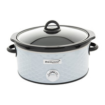 Brentwood Scallop Pattern 4.5 Quart Slow Cooker in White - £53.30 GBP