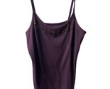 Mossimo Camisole Top Womens Size L Purple Beaded Spagetti Strap Beaded A... - $9.92