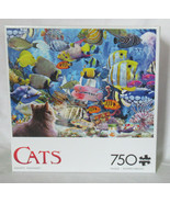Buffalo Games 750 Piece Puzzle CATS AQUATIC FANTASIES colorful tropical ... - £29.18 GBP