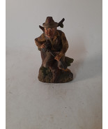 Vintage Ceramic Figure of Hunter with Gun Sitting on a Stump, Austrian/G... - £13.22 GBP