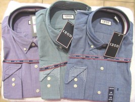 IZOD® Men&#39;s Button-Down Long Sleeve Green or Purple   NWT Sz L-2XL MSRP$55 - $22.43