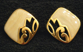 Avon Scrollwork EARRINGS Pearly GoldVTG Plated Nickel Free CHOOSE Clip o... - $17.77