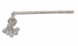 Handmade Pure Silver Lord Krishna Laddu Gopal Bansuri Flute Free Ship - £40.99 GBP