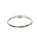 ADIRFINE 18K Gold Plated 4mm Multi Colored Cubic Zirconia Tennis Bracelet - $47.99