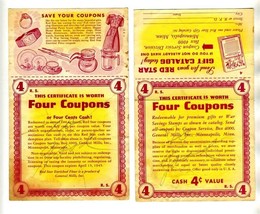 General Mills 2 Certificate is Worth Four Coupons for Red Star Gift Cata... - $17.80