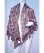 MISSONI Italy KNIT Fringed SHAWL Wool COVER Scarf THROW - £197.23 GBP
