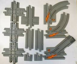 GeoTrax Grey Track Lot: 2 Straights, 3 Junctions, 3 Switches, 2 Ramps &amp; ... - $9.75