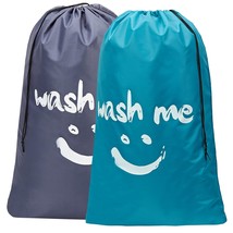2 Pack Xl Wash Me Travel Laundry Bag, Machine Washable Dirty Clothes Organizer,  - £15.79 GBP