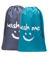 2 Pack Xl Wash Me Travel Laundry Bag, Machine Washable Dirty Clothes Org... - £15.63 GBP