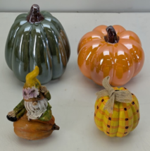 &quot;Harvest Gnome&quot; &amp; &quot;Ceramic Pumpkin&quot; Autumn/Fall Classic Home Decors - Lo... - $34.64