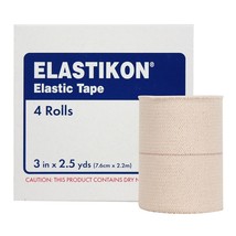 Johnson &amp; Johnson Elastikon Elastic Tape 3in x 25 yds 4s - £46.58 GBP