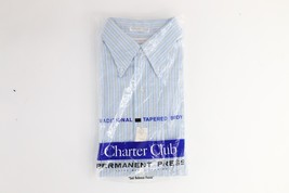 NOS Vtg 60s Streetwear Mens 15.5 Collared Short Sleeve Button Shirt Striped USA - £52.11 GBP