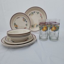 ♻️ Corelle Abundance 16-Pc Dinnerware Set 4-Places Setting W/Glasses - $148.49