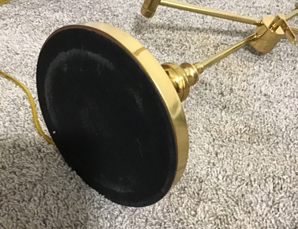 Vintage  Brass Lamp  Adjustable long Arm  Brass Piano Lamp Approx 20” Long Item image 8