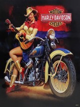 Playin&#39; Around Babe Pin Up Harley Davidson Motorcycle Metal Sign - £23.52 GBP