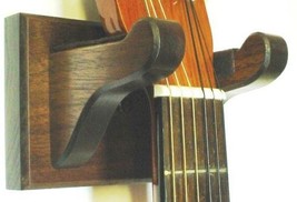 Walnut Wood Guitar Hanger Wall Mount Stringed Instrument Display - $465.54 MXN