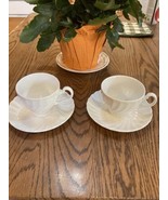 SET OF 2 Johnson Bros Snow white Regency Swirl Tea Cup and Saucer Set - $15.59