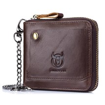 BULLCAPTAIN Cowhide Genuine Leather Chain Men Wallet Coin Purse - $35.98+