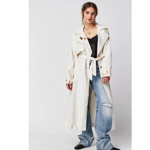 New Free People Melia Mac Coat WTF $228 Ivory Small Oversized by We The ... - £97.69 GBP