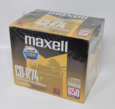 Maxell CD-R74 CD Recordable 650 Megabyte 74 Minute 10-Pack Y2K Sticker S... - $7.91