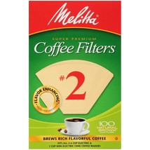 Melitta #2 Cone Coffee Filter, Natural Brown, 100 Count (Pack of 6) - $40.99